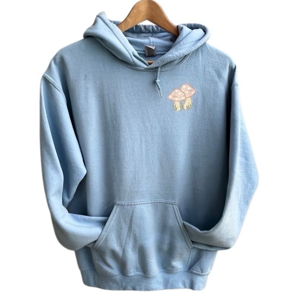 Clare Siobhán Mushroom Hoodie – Official Merch – Sky Blue Size Small